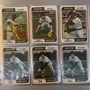 Vintage 1974 Boston Red Sox Baseball Cards